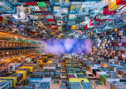 Enjoy Puzzle Colorful Apartment Building, Hong Kong - 1000 Teile