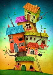 Enjoy Puzzle Märchenhäuser 1000 Teile Fantasie Puzzle