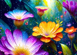 Enjoy Puzzle Puzzle Flowers in the Rain - 1000 Teile Erwachsene
