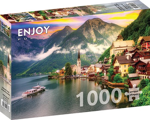 Enjoy Puzzle Hallstatt bei Sonnenuntergang, Österreich - 1000 Teile-2