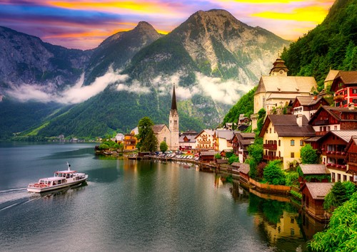 Enjoy Puzzle Hallstatt bei Sonnenuntergang, Österreich - 1000 Teile