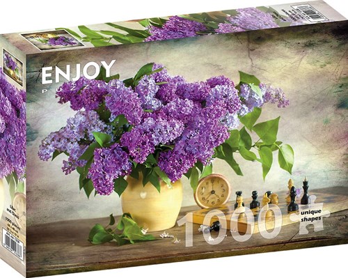 Enjoy Puzzle Puzzle Flieder und Schach - 1000 Teile bunt-2