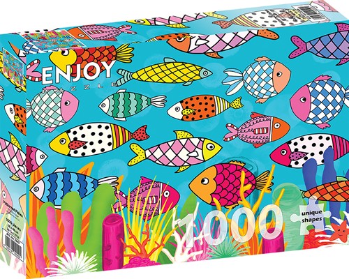 Enjoy Puzzle Gemusterte Fische - 1000 Teile-2