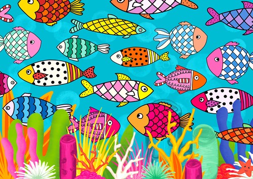 Enjoy Puzzle Gemusterte Fische - 1000 Teile