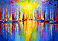 Enjoy Puzzle Rainbow Sailboats -  Teile