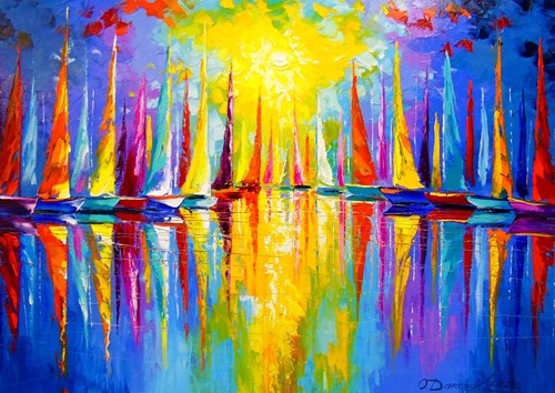 Enjoy Puzzle Rainbow Sailboats -  Teile