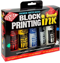 Essdee Blockdruckfarbe Set 5x100 ml Primärfarben für Kinder