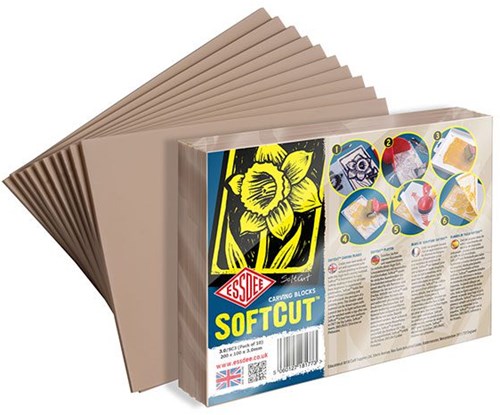 Essdee Softcut Druckblöcke Linolschnitt 210x150x3 mm 10 Stück kreativ