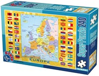 D-Toys Europakarte mit Flaggen - 240 Teile