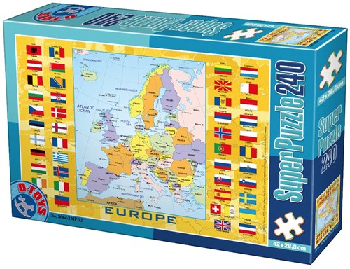 D-Toys Europakarte mit Flaggen - 240 Teile