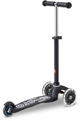 Micro Kinderroller Deluxe ECO LED schwarz - nachhaltiger Roller mit LED Rädern