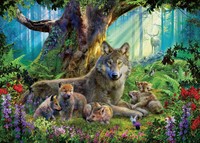 Ravensburger Puzzle Familie Wolf im Wald - 1000 Teile Tiere