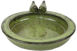 Esschert Design Vogelbad Keramik grün - Vogeltränke Gartenvögel 33 cm