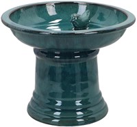Esschert Design Vogelbad Terrakotta auf Fuß blau Gartenzubehör