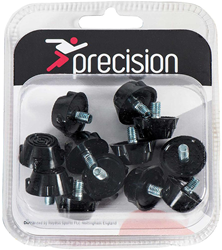 Precision Ultra Flat Gummi Fußballstollen Set schwarz 12 Stück
