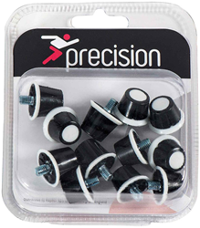 Precision Fußballstollen Safety Nylon Set - Schwarz/Weiß - 12 Stück