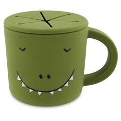 Trixie Silikon Snackbecher - Mr. Dino - Snackbecher für Babys und Kleinkinder - grün