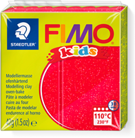 Fimo Modelliermasse Kinder Glitter Rot 42g ofenhärtend kreativ