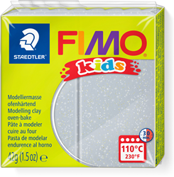 Fimo Modelliermasse 42g Glitzer Silber - Kreatives Basteln für Kinder