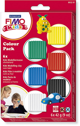FIMO Kids Boetseerklei Standaard Kleuren, 6dlg.