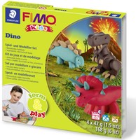 Fimo Knete Dinosaurier Spielset - Kinder - ofenhärtende Modelliermasse 4x42g