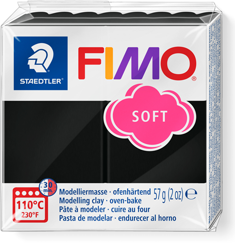 Fimo Modelliermasse schwarz ofenhärtend 57g für kreative Projekte