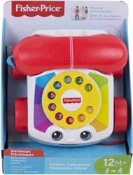 Fisher-Price Spielzeugtelefon Kleinkind mit Zugband und Wählscheibe