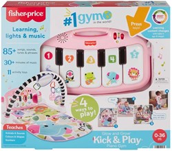Mattel Baby-Spielmatte Glow & Grow Kick & Play Gym rosa - Lernspielzeug