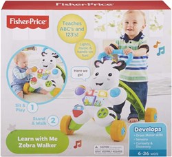 Mattel Lauflernwagen Fisher-Price Zebra Babyspielzeug mit Musik