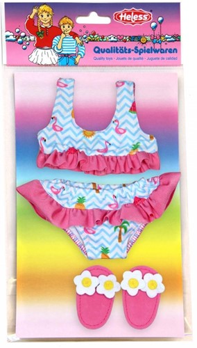 Poppen Bikini met Slippers Flamingo, 35-45 cm-2