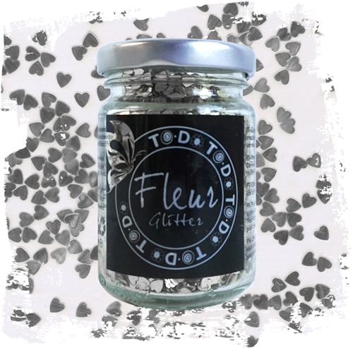 Fleur Fleur Glitter 90 gr Herzen Silber