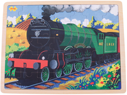 BigJigs Holzpuzzle Flying Scotsman - 35 Teile Zugspielzeug