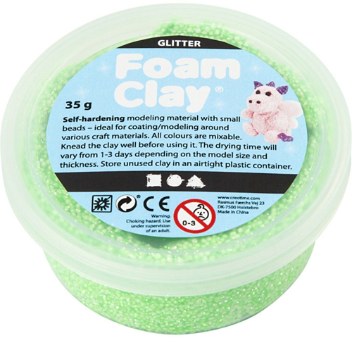 Foam Clay Modelliermasse Glitzer grün 35 Gramm - kreatives Spielzeug