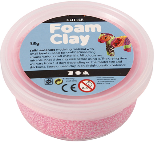 Foam Clay Glitzer Knete hellrosa 35 Gramm - kreatives Spielzeug