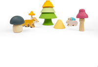 BigJigs Stapelspielzeug Waldfreunde nachhaltiges Silikon FSC Holz-2