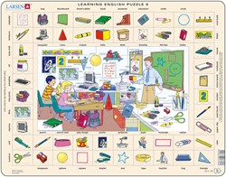 Larsen Puzzle - Englisch lernen Schule Thema - 70 Teile Lernspiel