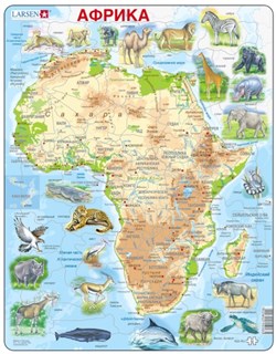 Larsen Puzzle Afrika - Lernspielzeug - 63 Teile Russisch
