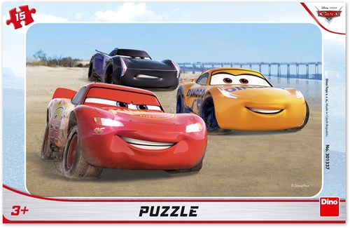 Dino Puzzle Cars Racing - 15 Teile - buntes Kinderspielzeug