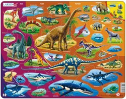Larsen Puzzle - Dinosaurier - Lernspiel aus Karton - 85 Teile