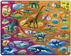 Larsen Puzzle - Dinosaurier Rahmenpuzzle Russisch 85 Teile
