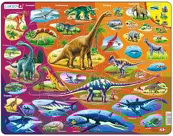 Larsen Puzzle - Dinosaurier Lernspiel Karton 85 Teile