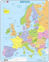 Larsen Puzzle - Europa Rahmenpuzzle auf Russisch - 37 Teile