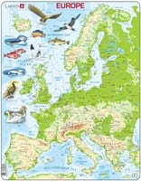 Larsen Puzzle - Europa Karte - Lernspielzeug - 87 Teile