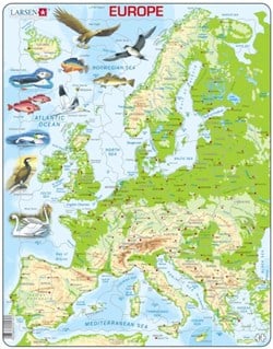 Larsen Puzzle - Europa Karte - Lernspielzeug - 87 Teile