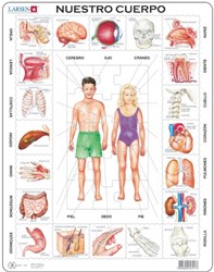 Larsen Puzzle - Lernrahmenpuzzle Nuestro Cuerpo Spanisch 35 Teile