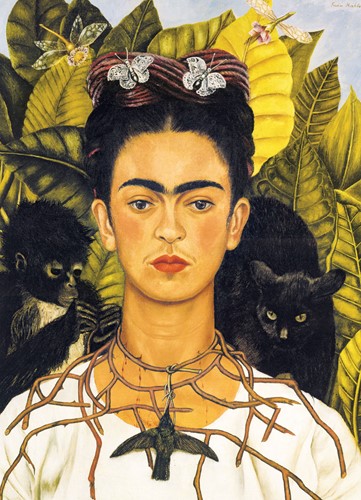 Eurographics Selbstporträt mit Dornenkette und Kolibri - Frida Kahlo (1000)