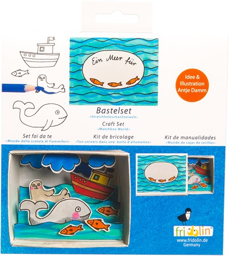 Fridolin Fridolin Streichholzschachtel-Bastelset 6,6x2,8x5,2 cm Meeresfisch