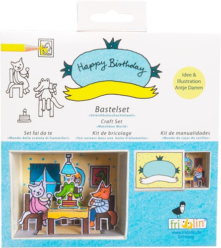 Fridolin Fridolin Streichholzschachtel Bastelset 6,6x2,8x5,2 cm Geburtstag