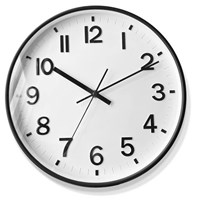 Attalos Wanduhr – Stilles Quarzuhrwerk – Minimalistische Designuhr – Wanduhr Küche 30 cm – Uhr Schwarz mit Weiß