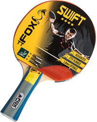 Fox TT Tischtennisschläger Swift 4 Star - rot schwarz braun - Fortgeschrittene